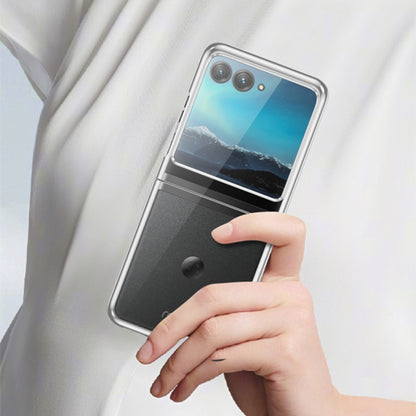 For Motorola Razr 50 Full Coverage Electroplate PC Transparent Phone Case(Black) by buy2fix