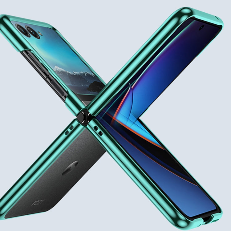 For Motorola Razr 50 Full Coverage Electroplate PC Transparent Phone Case(Purple) by buy2fix