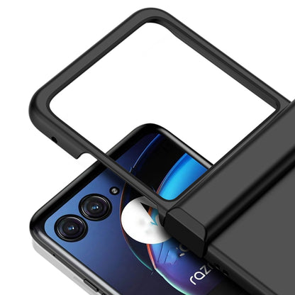 For Motorola Razr 50 3 in 1 Skin Feel PC Phone Case(Black) by buy2fix