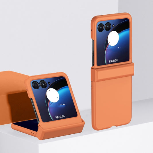 For Motorola Razr 50 3 in 1 Skin Feel PC Phone Case(Orange) by buy2fix