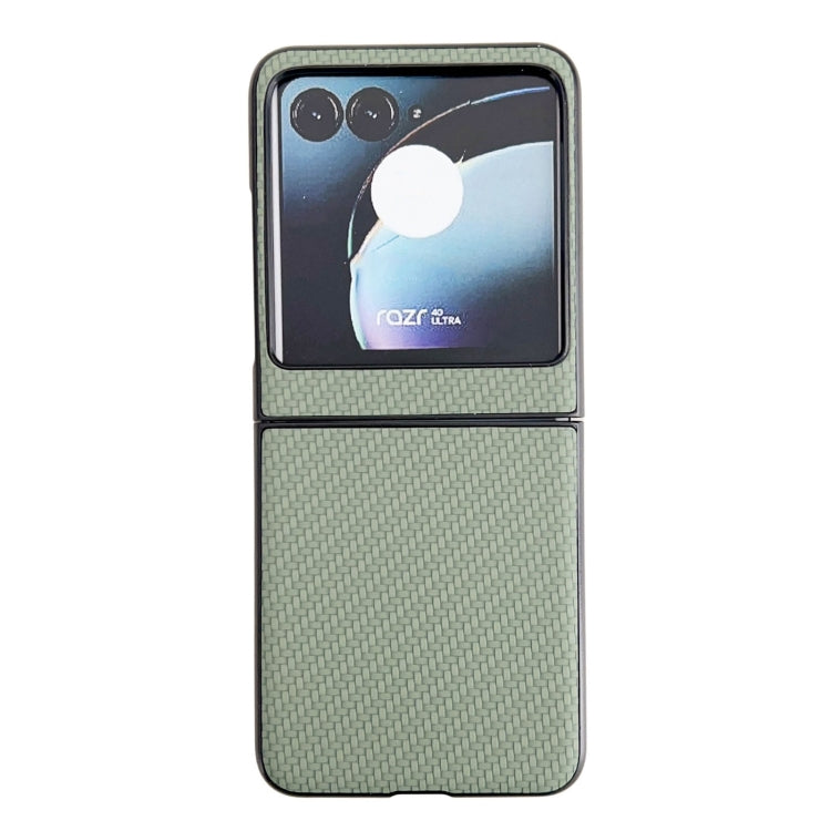 For Motorola Razr 40 Ultra / Razr 2023 Weave Texture PC Phone Case(Green) - Motorola Cases by buy2fix | Online Shopping UK | buy2fix