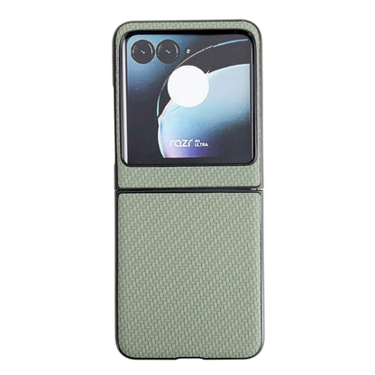 For Motorola Razr 40 Ultra / Razr 2023 Weave Texture PC Phone Case(Green) - Motorola Cases by buy2fix | Online Shopping UK | buy2fix