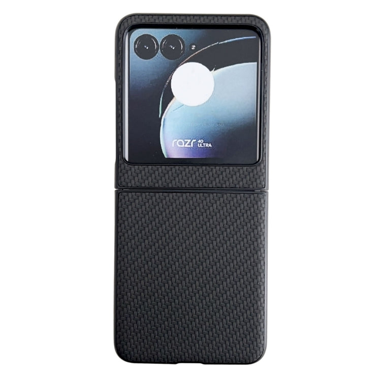 For Motorola Razr 40 Ultra / Razr 2023 Weave Texture PC Phone Case(Black) - Motorola Cases by buy2fix | Online Shopping UK | buy2fix