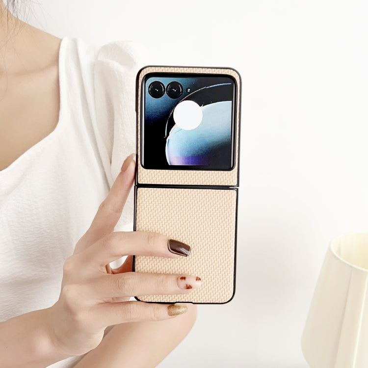 For Motorola Razr 50 Weave Texture PC Phone Case(Blue) by buy2fix