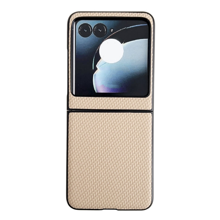 For Motorola Razr 50 Weave Texture PC Phone Case(Gold) by buy2fix