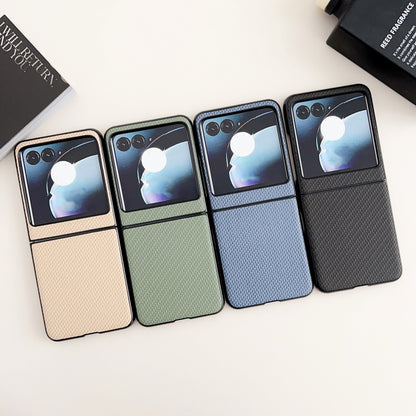 For Motorola Razr 50 Weave Texture PC Phone Case(Gold) by buy2fix