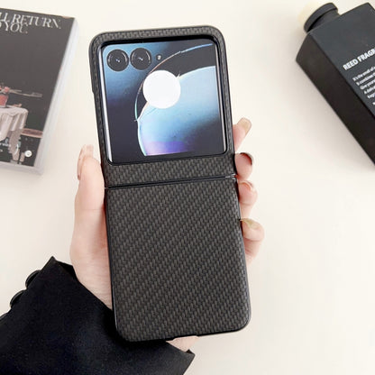 For Motorola Razr 50 Weave Texture PC Phone Case(Black) by buy2fix