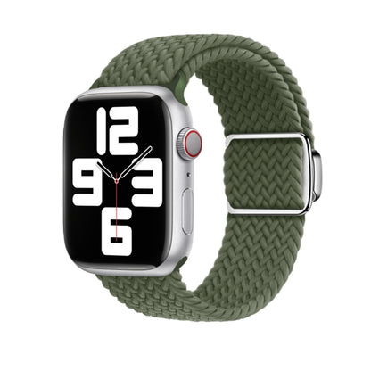 For Apple Watch Ultra 49mm Nylon Loop Magnetic Buckle Watch Band(Dark Olive) by buy2fix