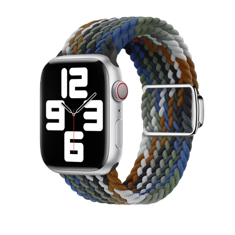 For Apple Watch Ultra 49mm Nylon Loop Magnetic Buckle Watch Band(Cowboy Rainbow) by buy2fix