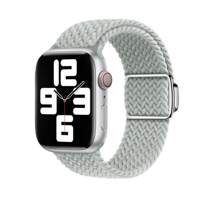 For Apple Watch Ultra 49mm Nylon Loop Magnetic Buckle Watch Band(Light Grey) by buy2fix