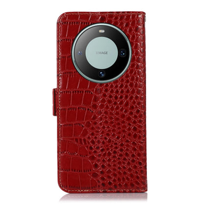 For Huawei Mate 60 Crocodile Top Layer Cowhide Leather Phone Case(Red) - Huawei Cases by buy2fix | Online Shopping UK | buy2fix