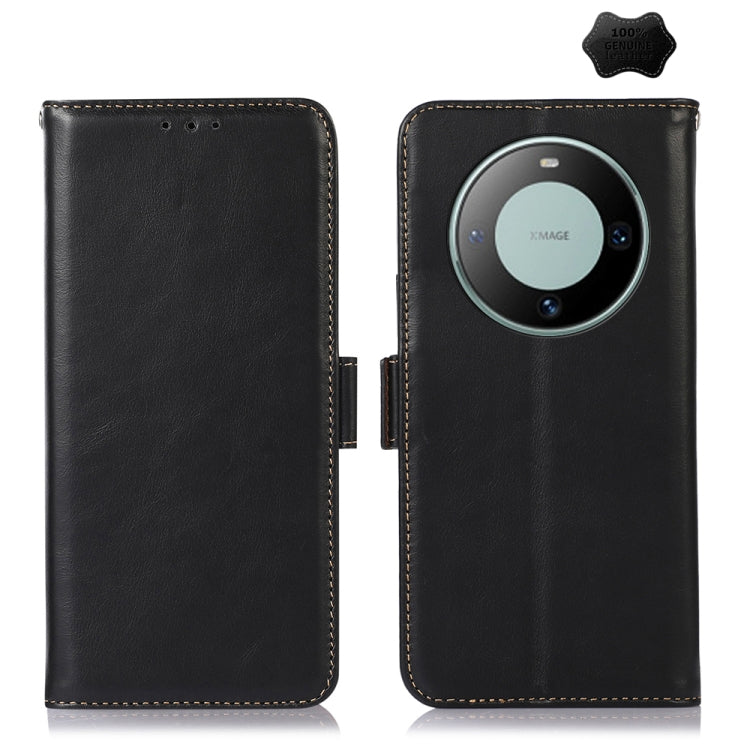 For Huawei Mate 60 Crazy Horse Top Layer Cowhide Leather Phone Case(Black) - Huawei Cases by buy2fix | Online Shopping UK | buy2fix