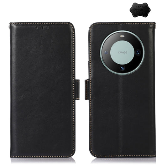 For Huawei Mate 60 Crazy Horse Top Layer Cowhide Leather Phone Case(Black) - Huawei Cases by buy2fix | Online Shopping UK | buy2fix
