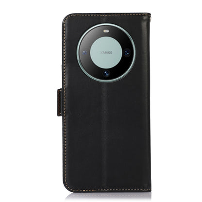 For Huawei Mate 60 Crazy Horse Top Layer Cowhide Leather Phone Case(Black) - Huawei Cases by buy2fix | Online Shopping UK | buy2fix