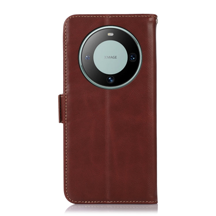 For Huawei Mate 60 Crazy Horse Top Layer Cowhide Leather Phone Case(Brown) - Huawei Cases by buy2fix | Online Shopping UK | buy2fix