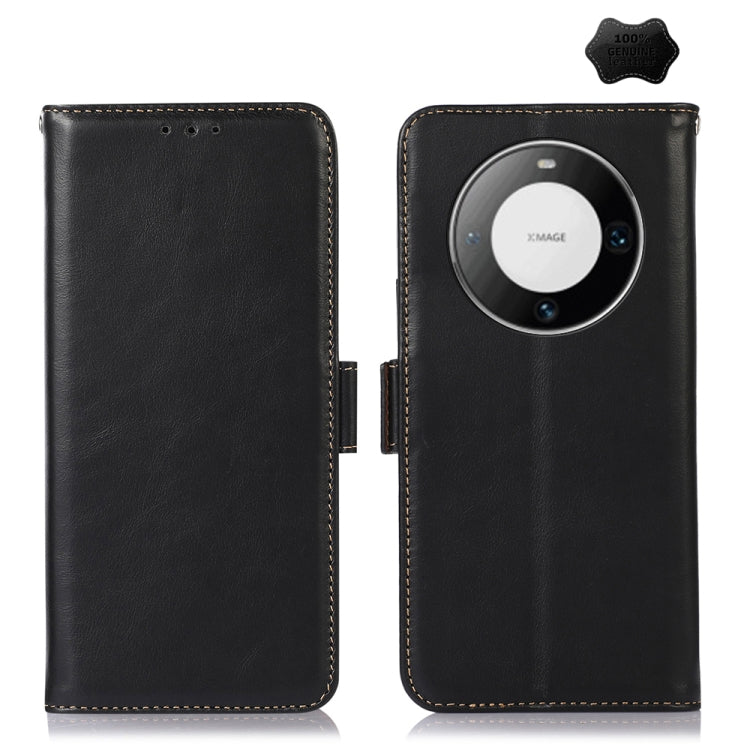 For Huawei Mate 60 Pro Crazy Horse Top Layer Cowhide Leather Phone Case(Black) - Huawei Cases by buy2fix | Online Shopping UK | buy2fix