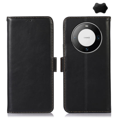 For Huawei Mate 60 Pro Crazy Horse Top Layer Cowhide Leather Phone Case(Black) - Huawei Cases by buy2fix | Online Shopping UK | buy2fix