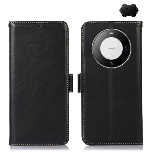 For Huawei Mate 60 Pro Crazy Horse Top Layer Cowhide Leather Phone Case(Black) - Huawei Cases by buy2fix | Online Shopping UK | buy2fix