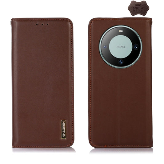 For Huawei Mate 60 KHAZNEH Nappa Top Layer Cowhide Leather Phone Case(Brown) - Huawei Cases by buy2fix | Online Shopping UK | buy2fix