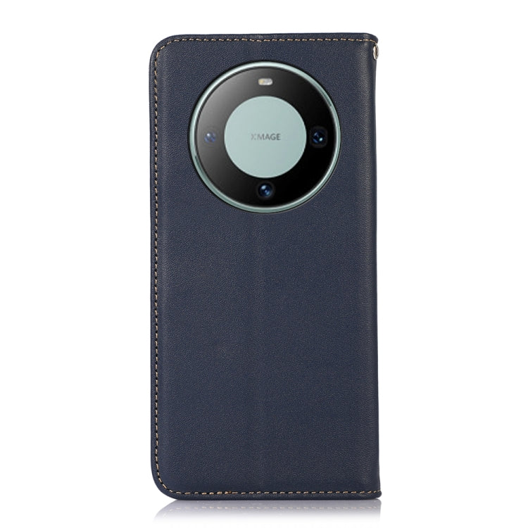 For Huawei Mate 60 KHAZNEH Nappa Top Layer Cowhide Leather Phone Case(Blue) - Huawei Cases by buy2fix | Online Shopping UK | buy2fix