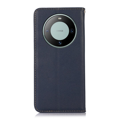 For Huawei Mate 60 KHAZNEH Nappa Top Layer Cowhide Leather Phone Case(Blue) - Huawei Cases by buy2fix | Online Shopping UK | buy2fix