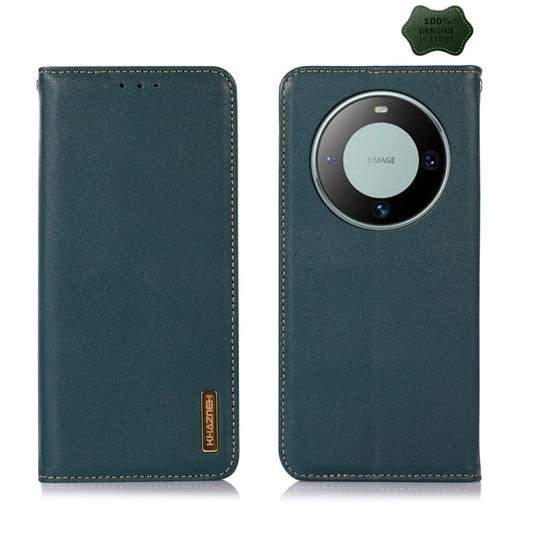For Huawei Mate 60 KHAZNEH Nappa Top Layer Cowhide Leather Phone Case(Green) - Huawei Cases by buy2fix | Online Shopping UK | buy2fix