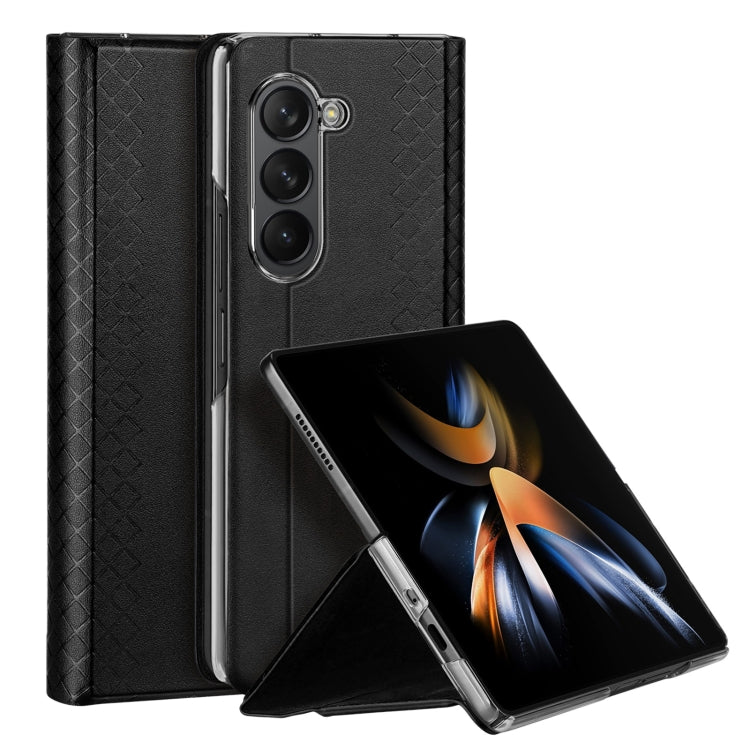 For Samsung Galaxy Z Fold5 5G DUX DUCIS Bril Series PU + TPU Phone Case(Black) by DUX DUCIS