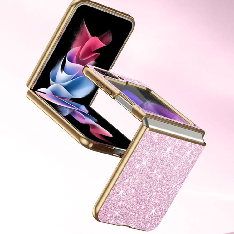 For Samsung Galaxy Z Flip5 Electroplate Glittery Shockproof Phone Case(Pink) - Galaxy Z Flip5 Cases by buy2fix | Online Shopping UK | buy2fix