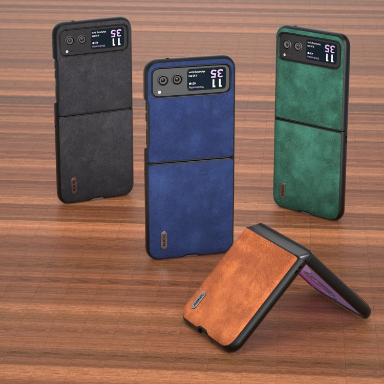 For Motorola Razr 40 ABEEL Morocco Texture PU Phone Case(Black) by buy2fix