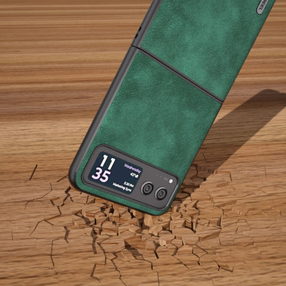For Motorola Razr 40 ABEEL Morocco Texture PU Phone Case(Green) - Motorola Cases by buy2fix | Online Shopping UK | buy2fix