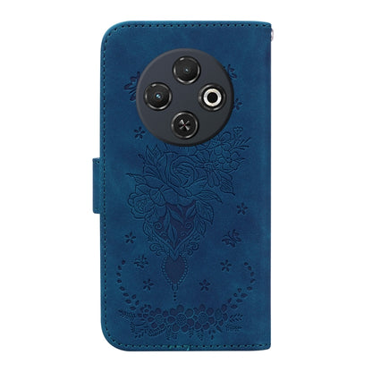 For Tecno Spark 30C Butterfly Rose Embossed Leather Phone Case(Blue) by buy2fix