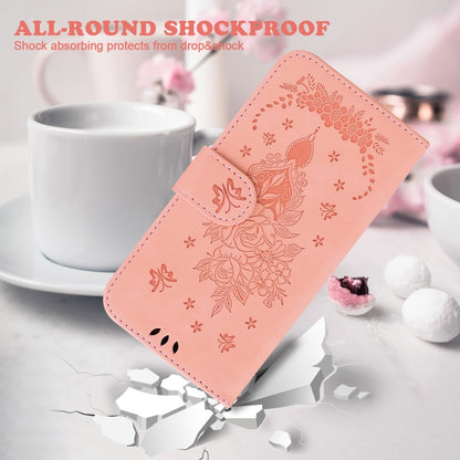 For OPPO Reno11 F Global Butterfly Rose Embossed Leather Phone Case(Pink) - OPPO Cases by buy2fix | Online Shopping UK | buy2fix
