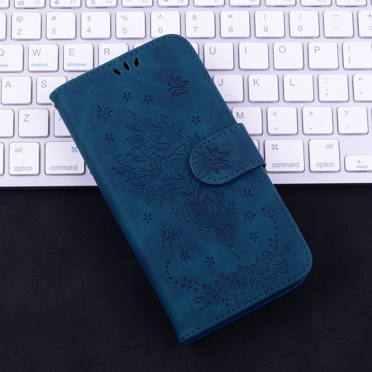 For OPPO A60 4G Butterfly Rose Embossed Leather Phone Case(Blue) by buy2fix