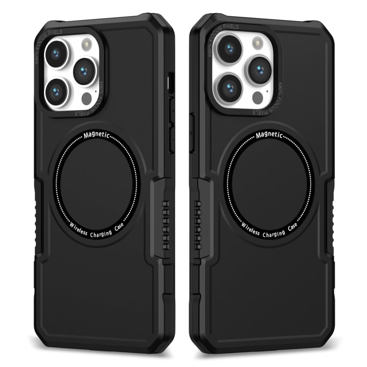 For iPhone 15 Pro Shockproof Armor MagSafe Phone Case(Black) - iPhone 15 Pro Cases by buy2fix | Online Shopping UK | buy2fix