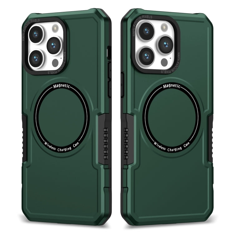For iPhone 15 Pro Shockproof Armor MagSafe Phone Case(Dark Green) by buy2fix