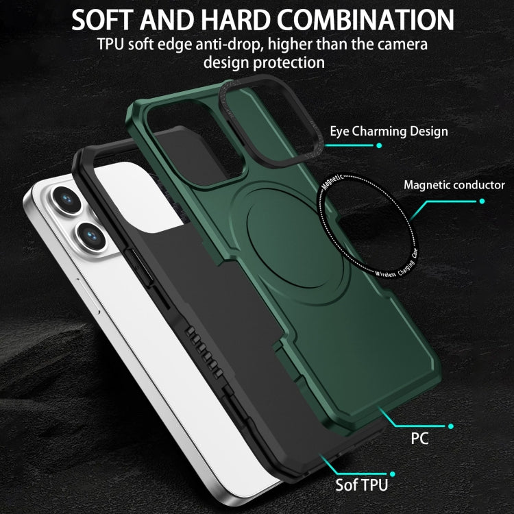For iPhone 15 Pro Shockproof Armor MagSafe Phone Case(Dark Green) by buy2fix