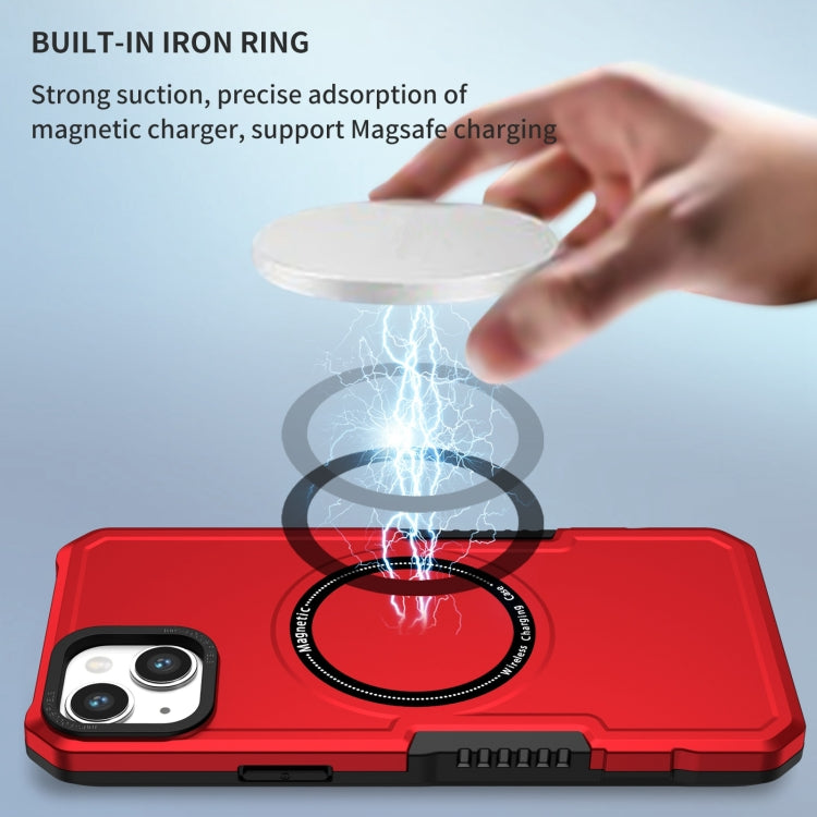 For iPhone 15 Shockproof Armor MagSafe Phone Case(Red) - iPhone 15 Cases by buy2fix | Online Shopping UK | buy2fix