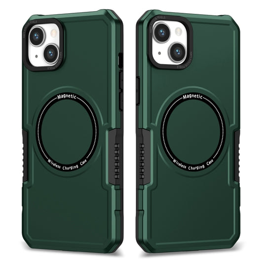 For iPhone 15 Shockproof Armor MagSafe Phone Case(Dark Green) - iPhone 15 Cases by buy2fix | Online Shopping UK | buy2fix