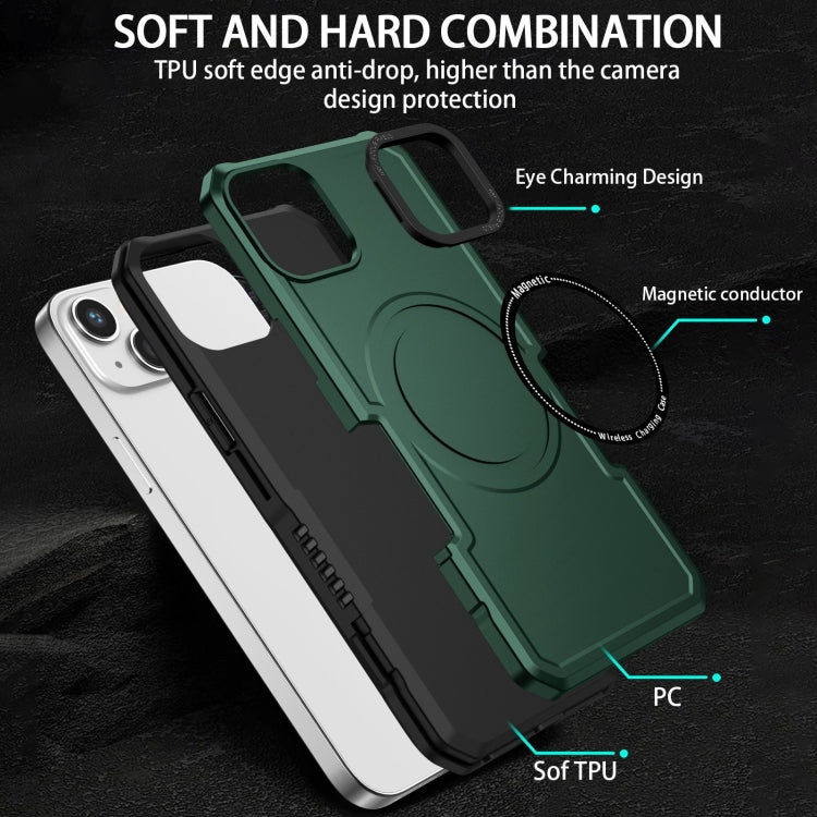 For iPhone 15 Shockproof Armor MagSafe Phone Case(Dark Green) - iPhone 15 Cases by buy2fix | Online Shopping UK | buy2fix