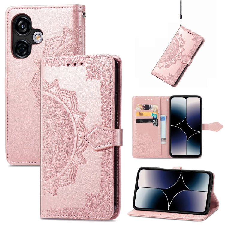 For Ulefone Note 16 Pro Mandala Flower Embossed Leather Phone Case(Rose Gold) by buy2fix