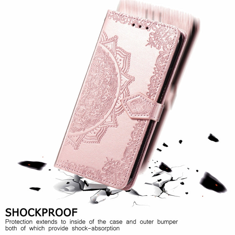 For Ulefone Note 16 Pro Mandala Flower Embossed Leather Phone Case(Rose Gold) by buy2fix