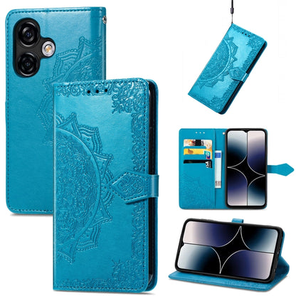 For Ulefone Note 16 Pro Mandala Flower Embossed Leather Phone Case(Blue) by buy2fix