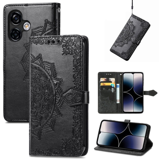 For Ulefone Note 16 Pro Mandala Flower Embossed Leather Phone Case(Black) by buy2fix