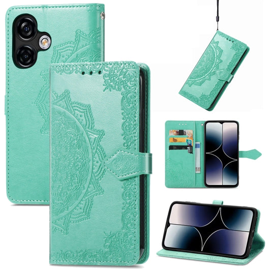 For Ulefone Note 16 Pro Mandala Flower Embossed Leather Phone Case(Green) by buy2fix