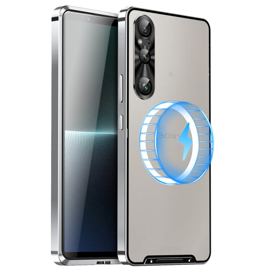 For Sony Xperia 1 VI Frosted Metal MagSafe Magnetic Phone Case(Silver) - Sony Cases by buy2fix | Online Shopping UK | buy2fix