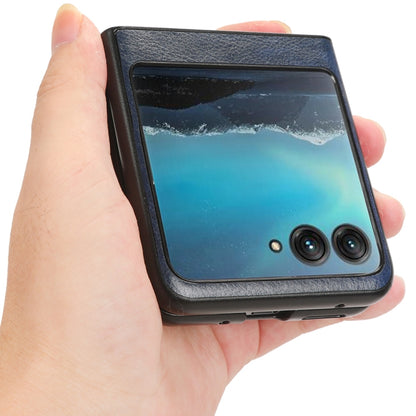 For Motorola Moto Razr 40 Ultra Litchi Texture Back Cover Phone Case(Blue) by buy2fix