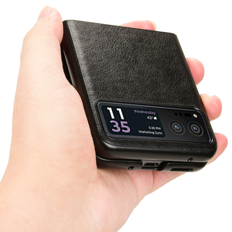 For Motorola Moto Razr 40 Litchi Texture Back Cover Phone Case(Black) by buy2fix