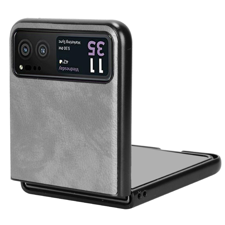 For Motorola Moto Razr 40 Litchi Texture Back Cover Phone Case(Grey) by buy2fix