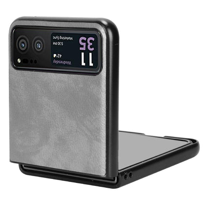 For Motorola Moto Razr 40 Litchi Texture Back Cover Phone Case(Grey) by buy2fix