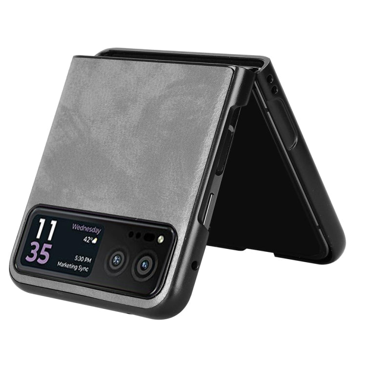 For Motorola Moto Razr 40 Litchi Texture Back Cover Phone Case(Grey) by buy2fix